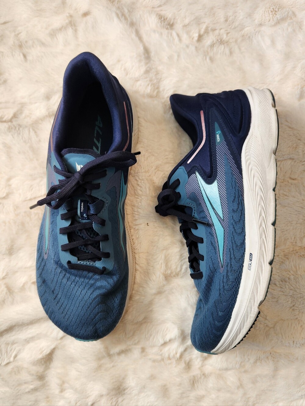 Altra Torin 6 Mens Road Running Shoes Blue Navy Teal AL0A7R6T419 Size 10.5